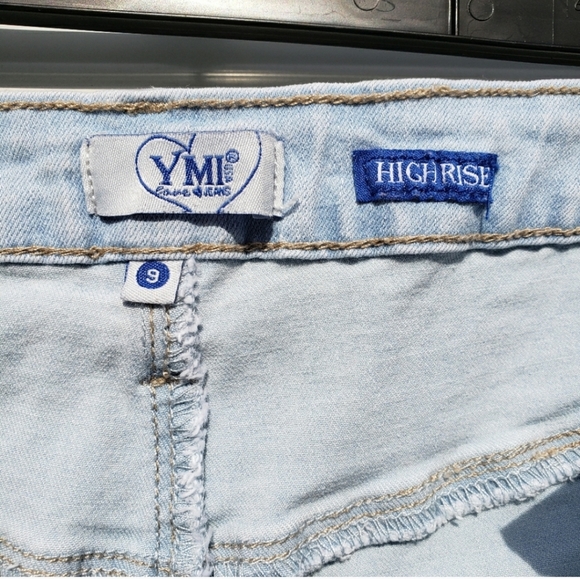 YMI high rise cut off distressed jean shorts - Picture 3 of 6